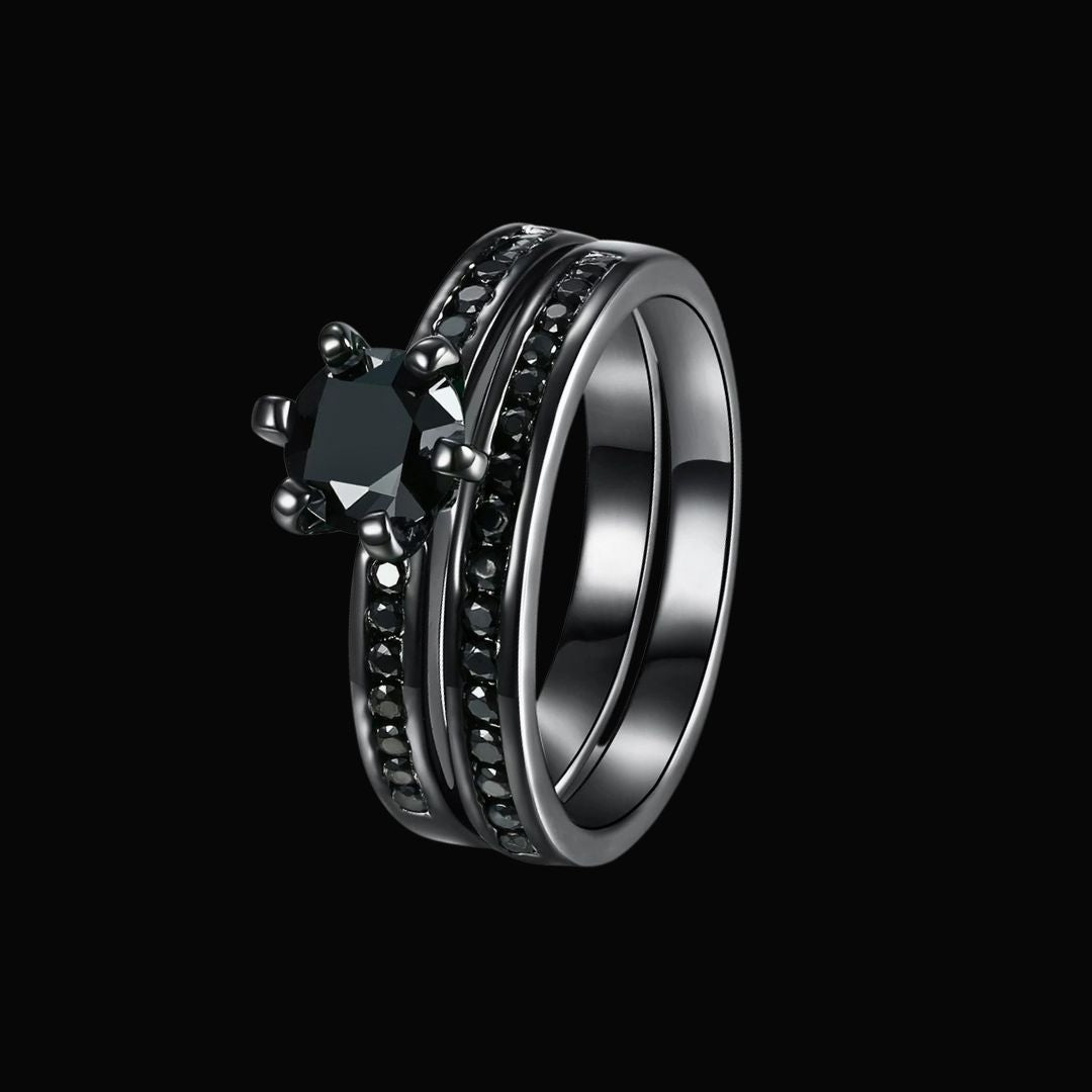 Midnight Crown Couples Ring