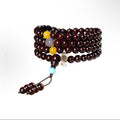 Natural Rosewood 108 Mala Beads Bracelet, Meditation Yoga Wrap Jewelry for Men & Women