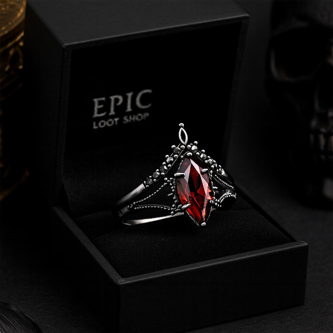 Garnet Crown Ring