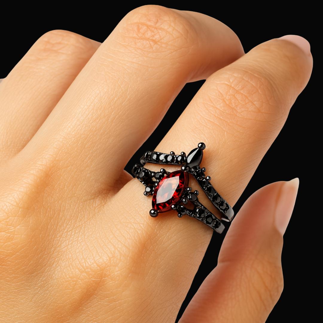 Garnet Crown Ring