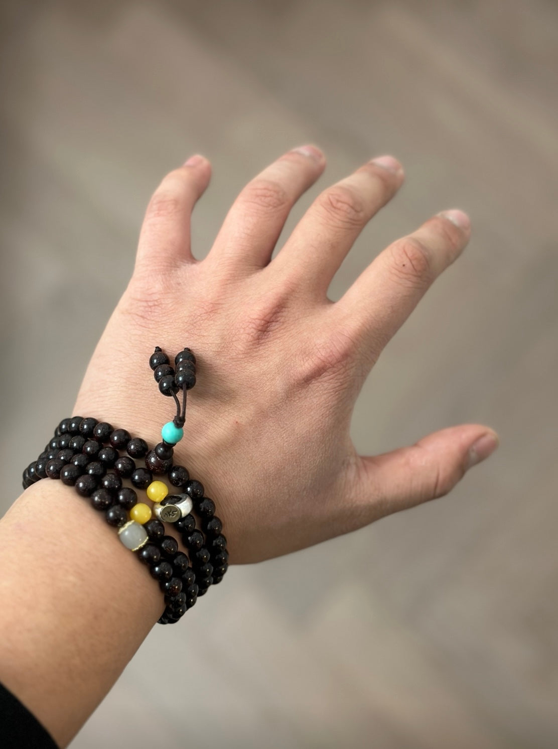 Natural Rosewood 108 Mala Beads Bracelet, Meditation Yoga Wrap Jewelry for Men & Women