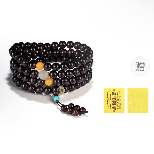 Natural Rosewood 108 Mala Beads Bracelet, Meditation Yoga Wrap Jewelry for Men & Women