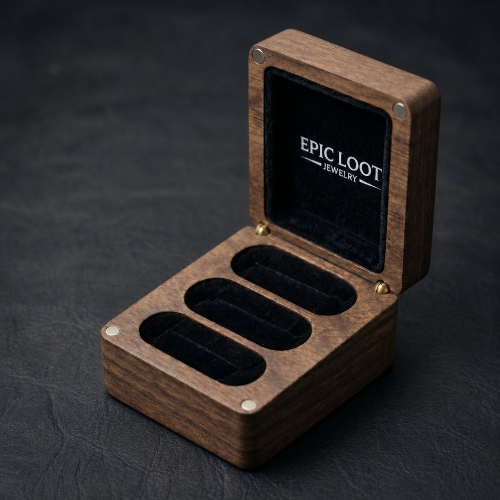 3 Slot Ring Wooden Box