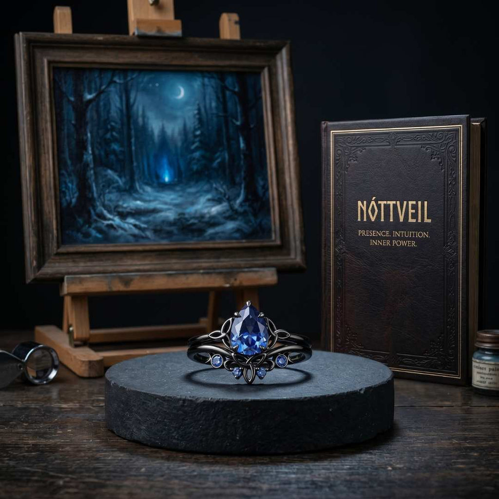 Nóttveil Blue Ember Ring