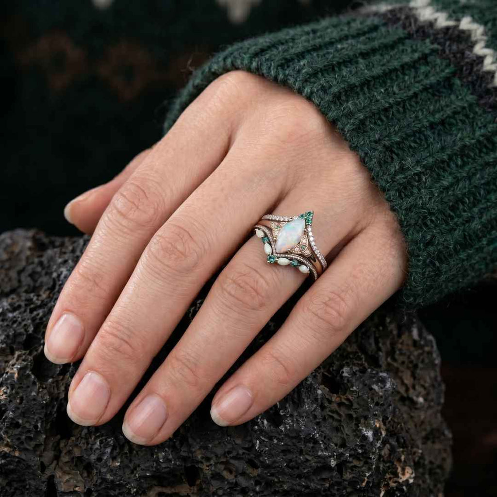 Pale Opal Bloom Ring