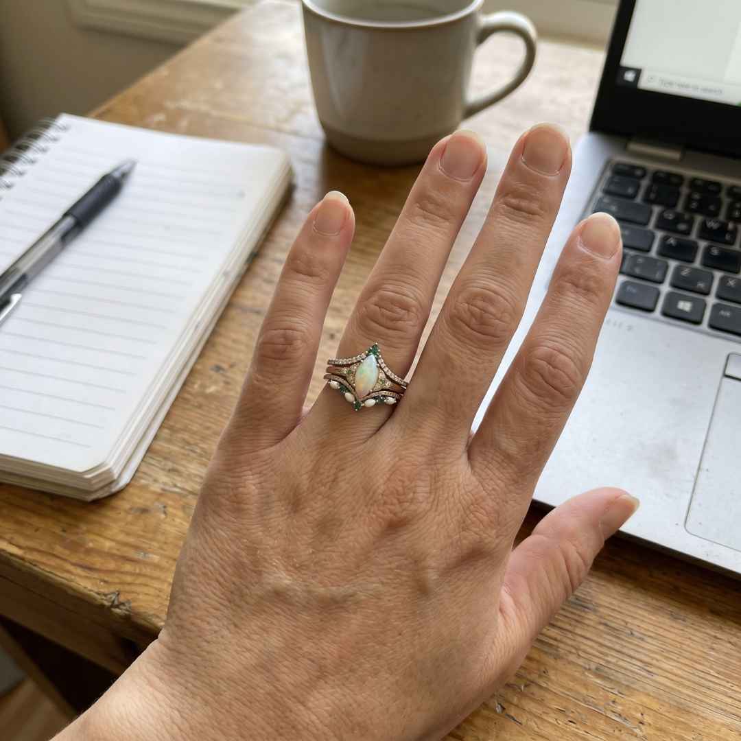 Pale Opal Bloom Ring