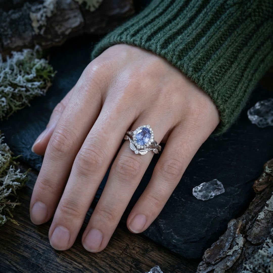 Silverleaf Sapphire Ring