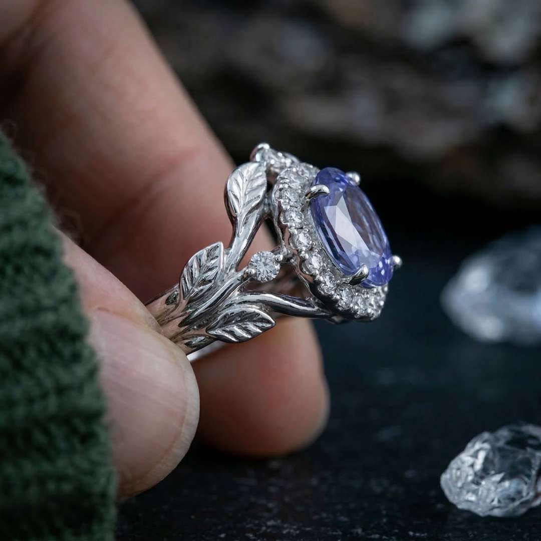 Silverleaf Sapphire Ring